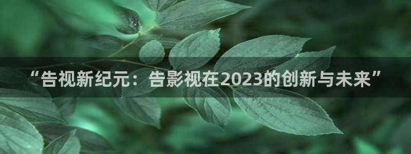 红叶影视下载：“告视新纪元：告影视在2023的创新与未来”